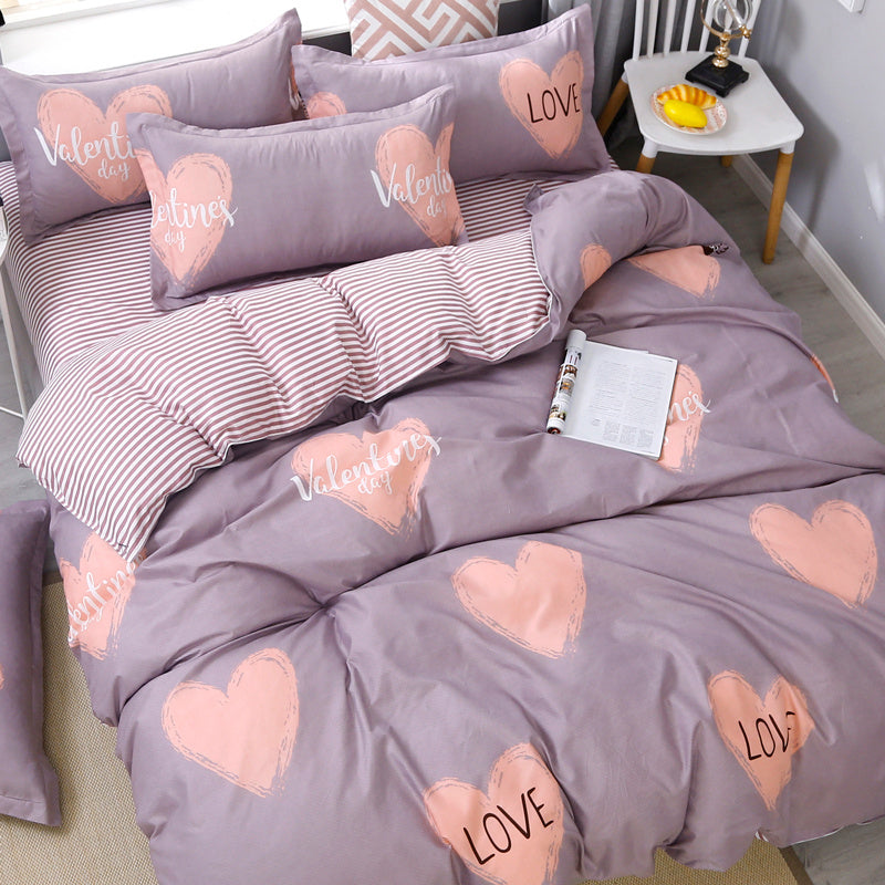 Single student dormitory three-piece bedding girl heart