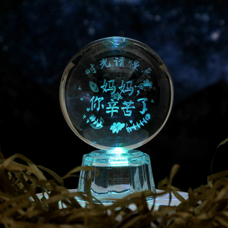 Transparent Luminous Crystal Ball Tabletop Ornament