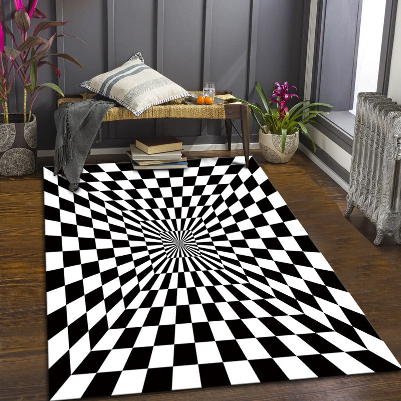 Living Room Checkerboard Bedroom Carpet Geometry