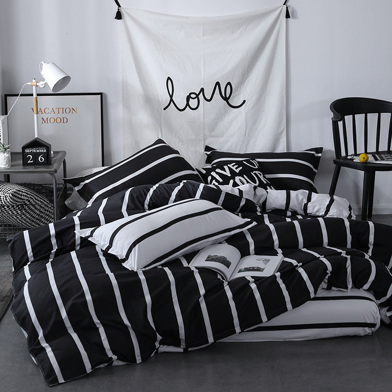 Simple card ventilation three-piece bedding