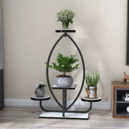 Iron Art Indoor Decorative Shelf Living Room Floor Balcony With Wheel Ornaments