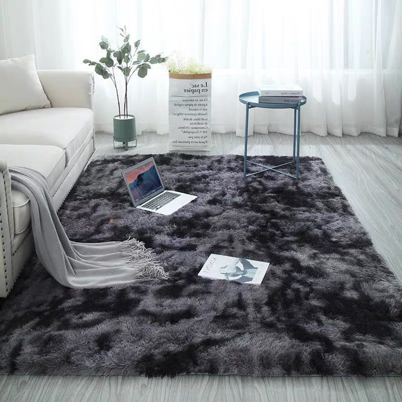 Ins Nordic Tie-dyed Gradient Carpet Home Living Room Bedroom Long Wool Washable Full Carpet