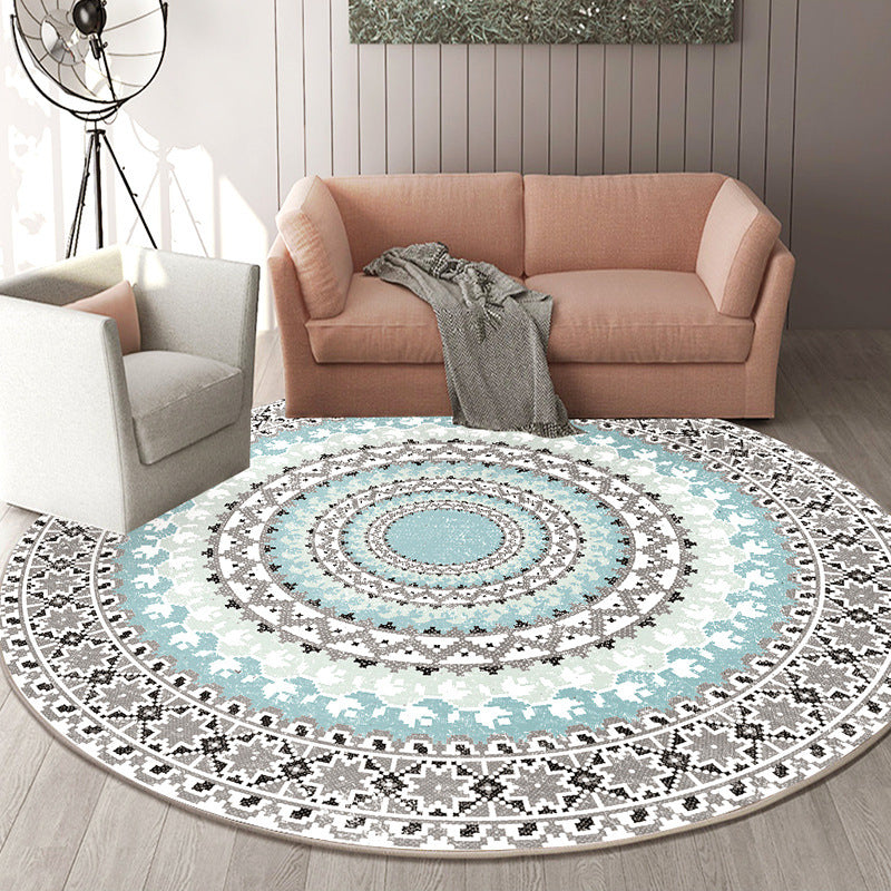 Round Stylish Living Room Rug