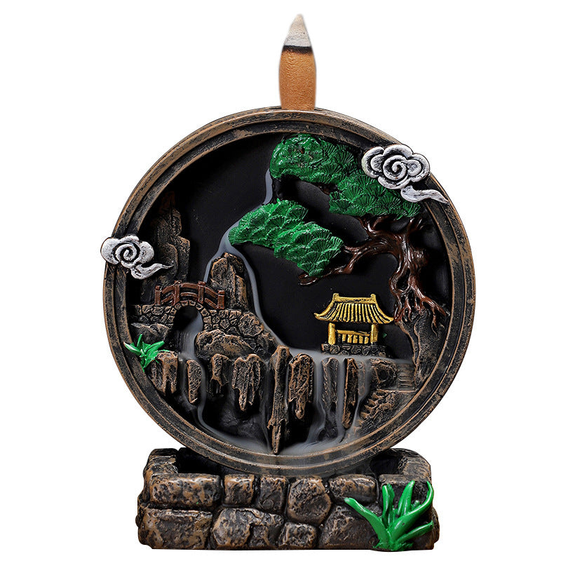 Retro Backflow Incense Burner Entrance Decoration Home Resin