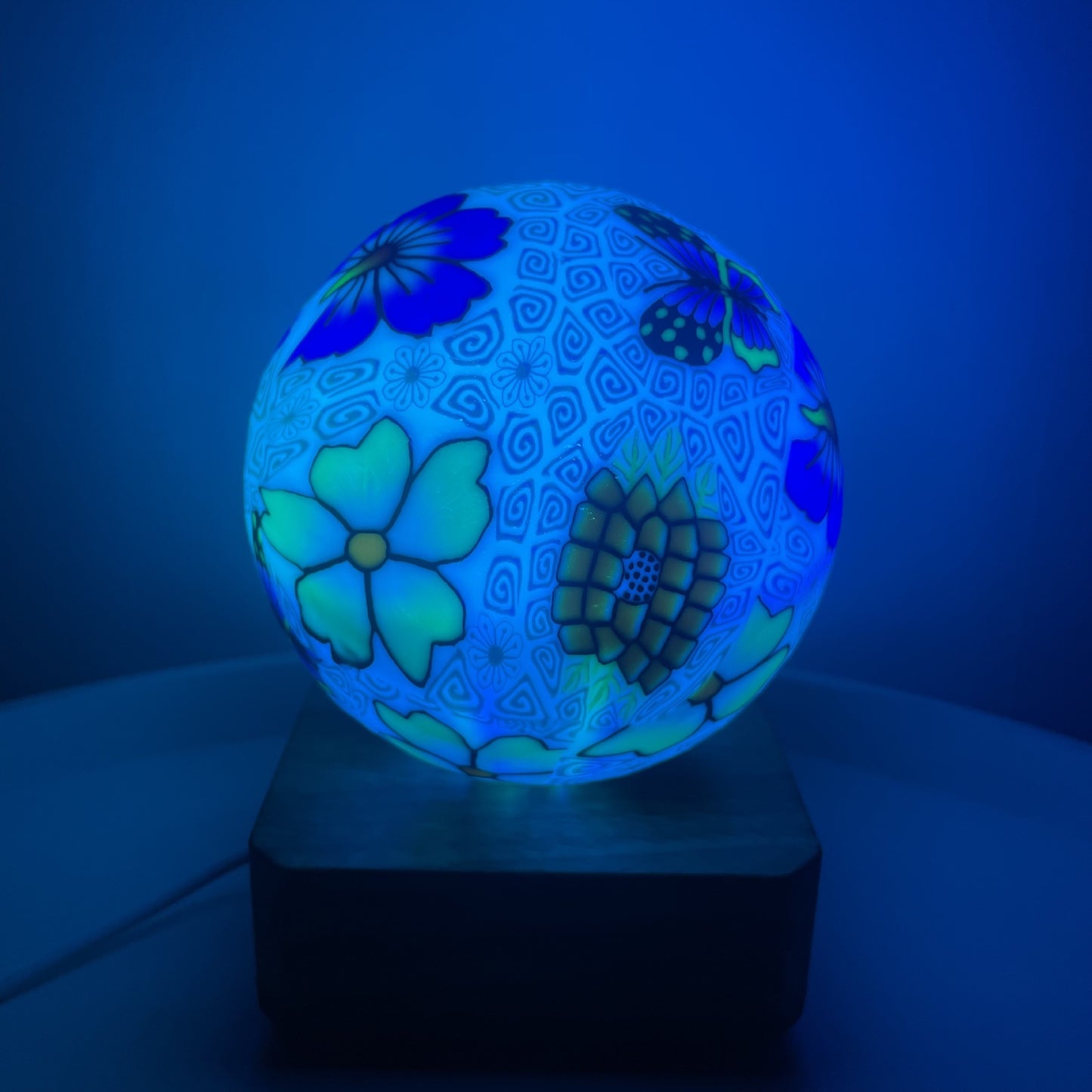 Glass Ball Lamp USB Plug In LED Colorful Dimming Soft Ceramic Glass Decorative Lamp