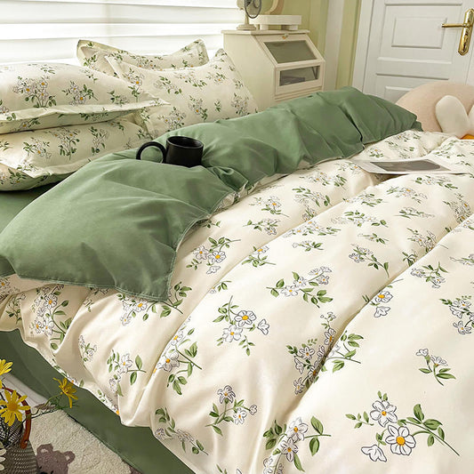 Skin-friendly Cotton Small Floral Bed Set Of Four