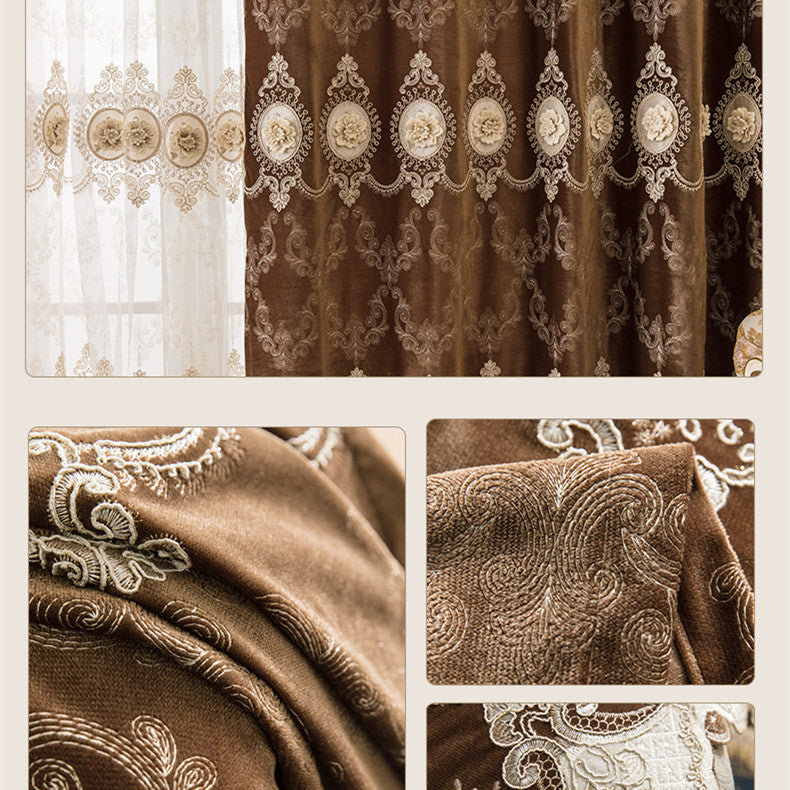 Shading Embossed Curtain Cloth Embroidered Yarn