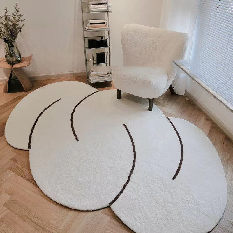 Japanese Cashmere Carpet Cream Line Cloud Simple