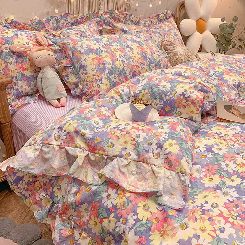 Four-piece Cotton Bedding Summer Princess Style Sheets