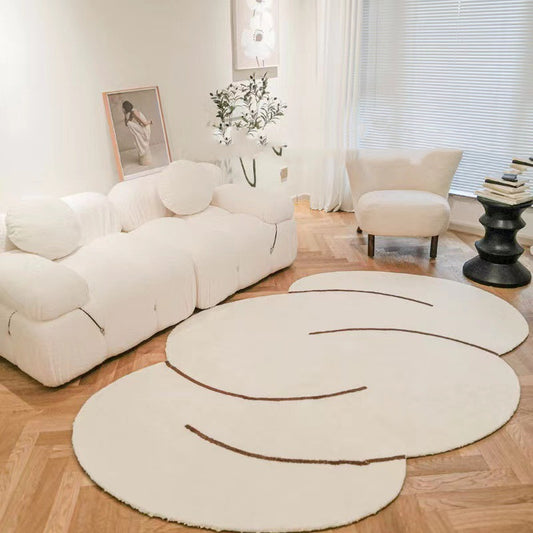 Japanese Cashmere Carpet Cream Line Cloud Simple