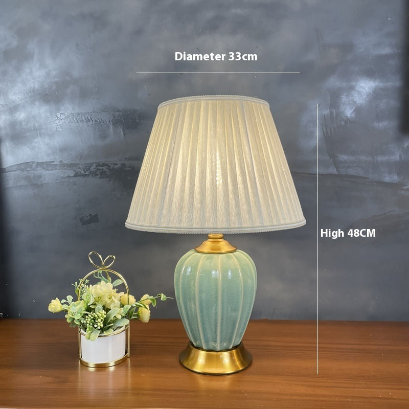 Bronze Ceramic Table Lamp Household Minimalist Decoration Bedside Lamp