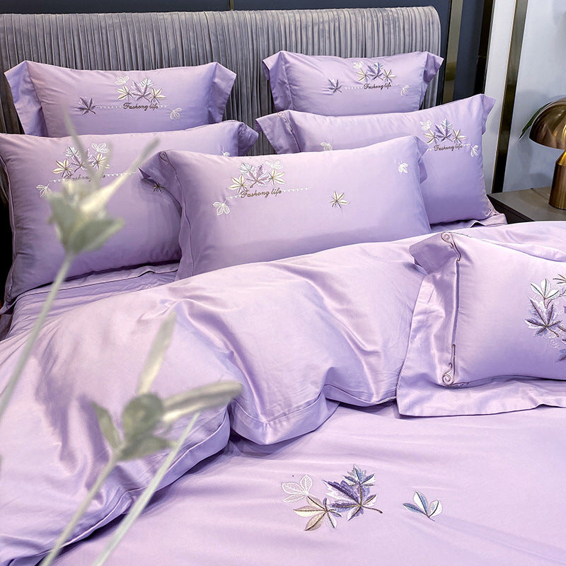 Light Luxury Embroidered Skin-friendly Quilt Cover Bedding