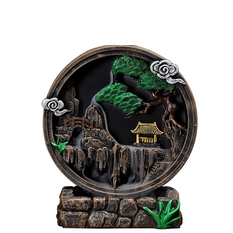 Retro Backflow Incense Burner Entrance Decoration Home Resin