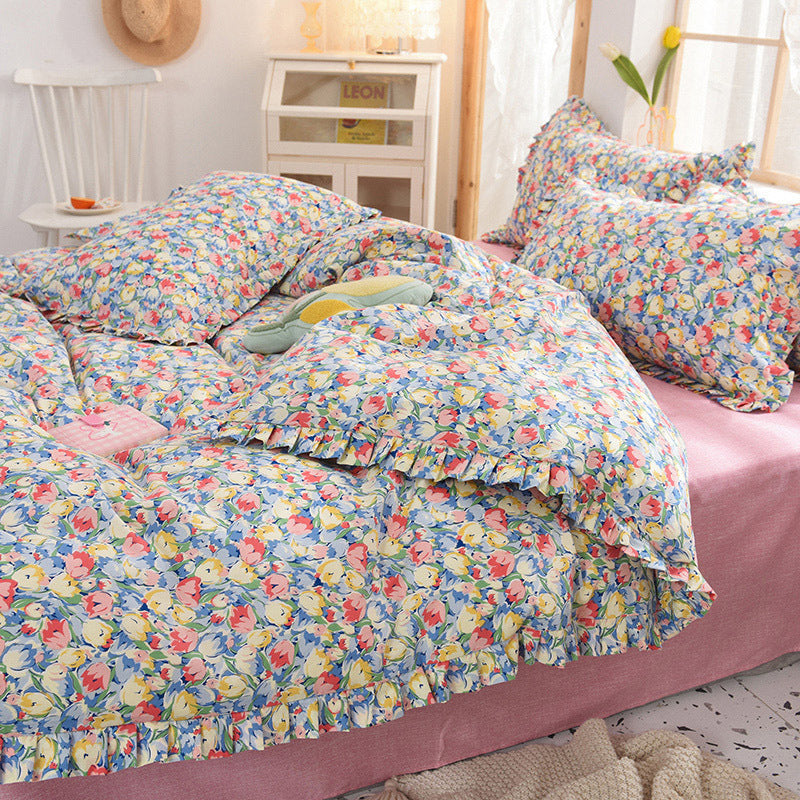 Four-piece Cotton Bedding Summer Princess Style Sheets