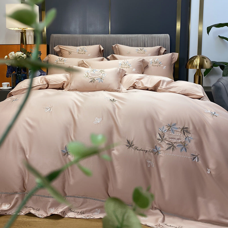 Light Luxury Embroidered Skin-friendly Quilt Cover Bedding