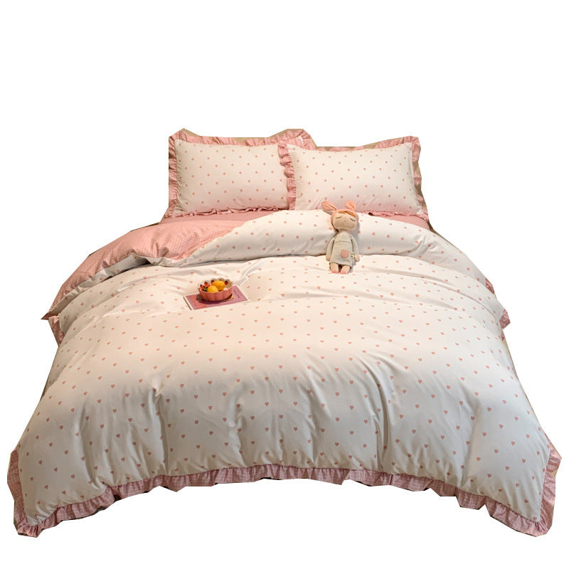 Three Piece Girl Heart Ins Princess Wind Bed