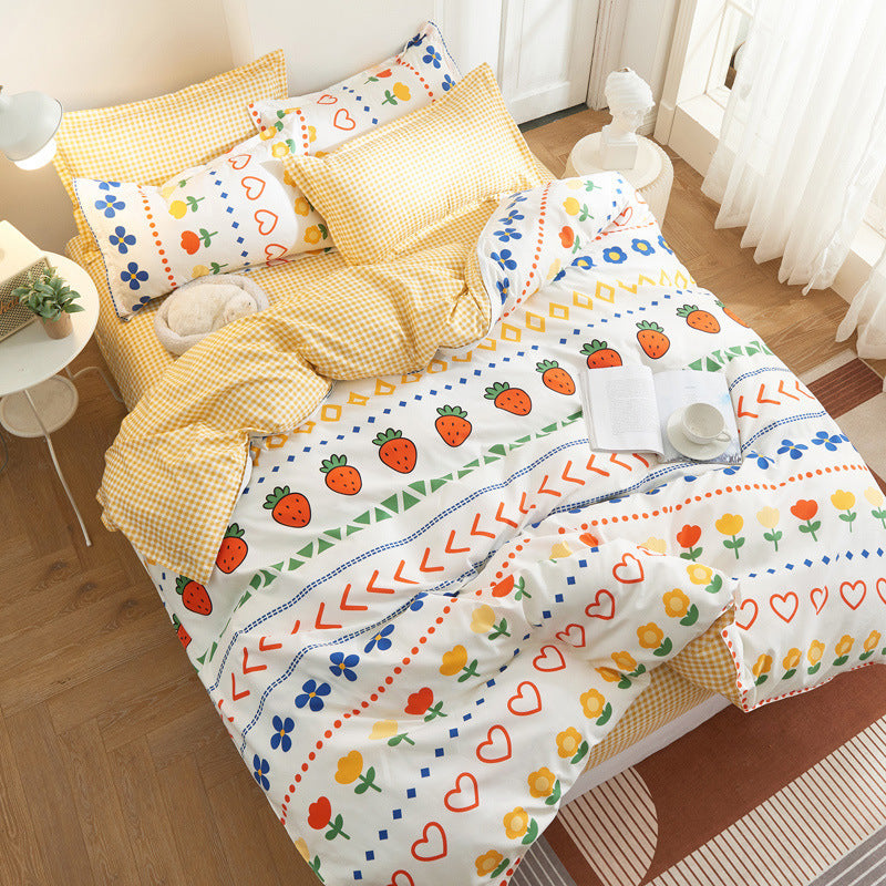 Four-piece Cotton Round Net New Pattern Bedding